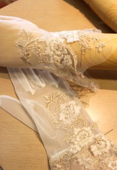 うふふ…のふ（＾＾）手作りのグローブ…フランスレースを使って。