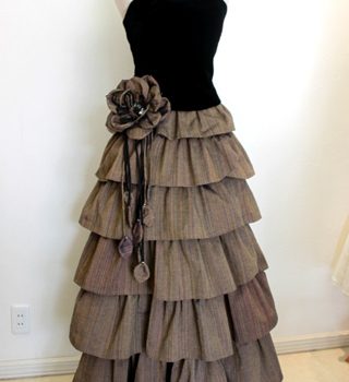 プレゼントの手織りの紬で作ったステージ衣装！