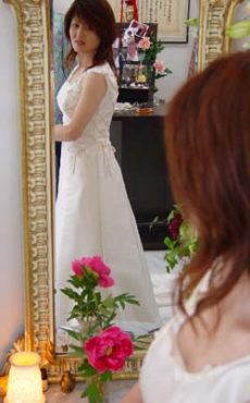 かおりさんの博多織ウェディングドレス！！中仮縫いです！！