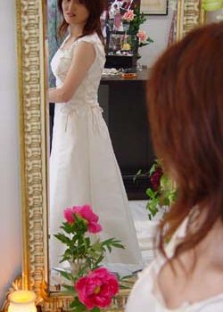 かおりさんの博多織ウェディングドレス！！中仮縫いです！！