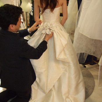 シンデレラの博多織ウェディングドレス・・・もうすぐ完成☆