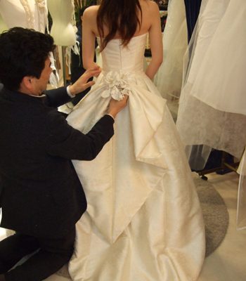 シンデレラの博多織ウェディングドレス・・・もうすぐ完成☆