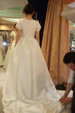 ひろ子さんの博多織ウェディングドレス・・・本生地で２回目の仮縫いです！