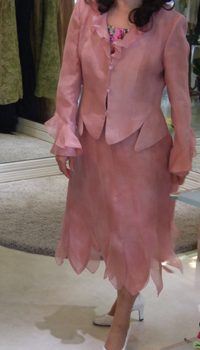 山桜の博多織 草木染カクテルスーツの完成です!