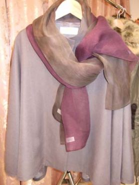 梅春にぴったり！　博多織　草木染のケープ＆スカーフv(^.^)v