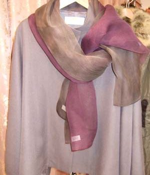 梅春にぴったり！　博多織　草木染のケープ＆スカーフv(^.^)v