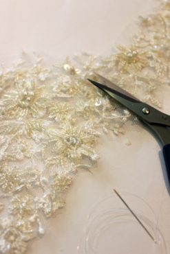 手作り～桜柄の博多織にビーズと刺繍～