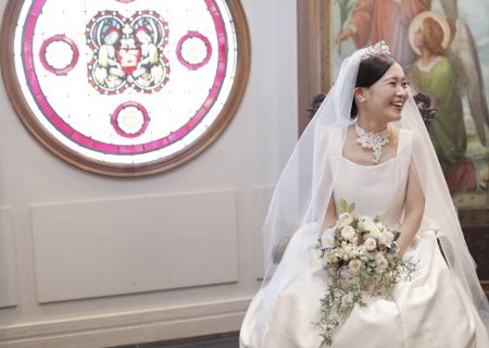 博多織ウェディングドレス&ルーマニアのレース&フランスレース